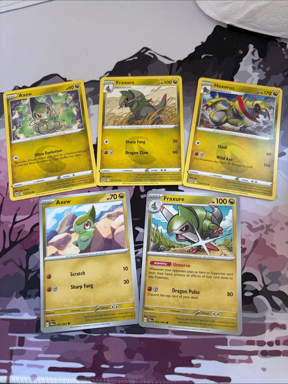 Axew, Fraxure & Haxorus Evolution Lot | Shrouded Fable + Brilliant Stars | 5/$25